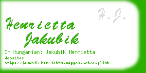 henrietta jakubik business card